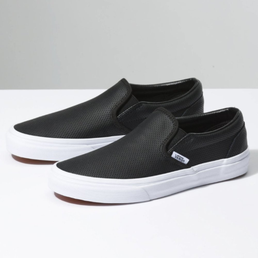 Vans Perf Leather Slip-On Shoe - Black 5.5